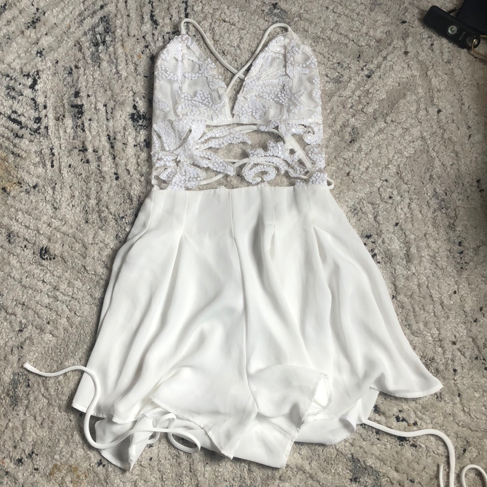 Beautiful white lace romper